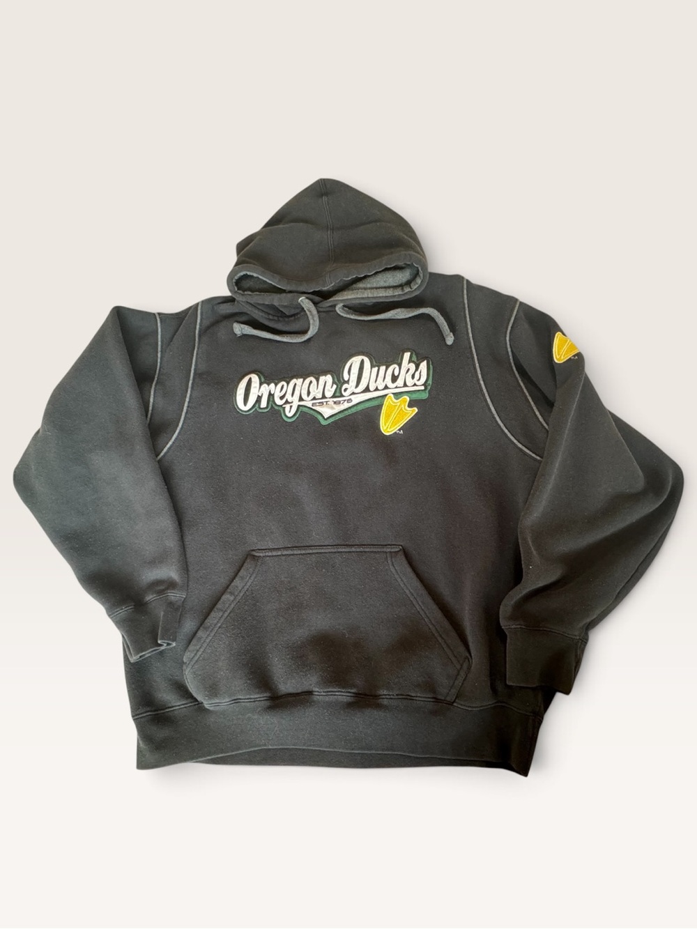 Oregon Ducks J-America Embroidered Heavyweight Hoodie Size Large